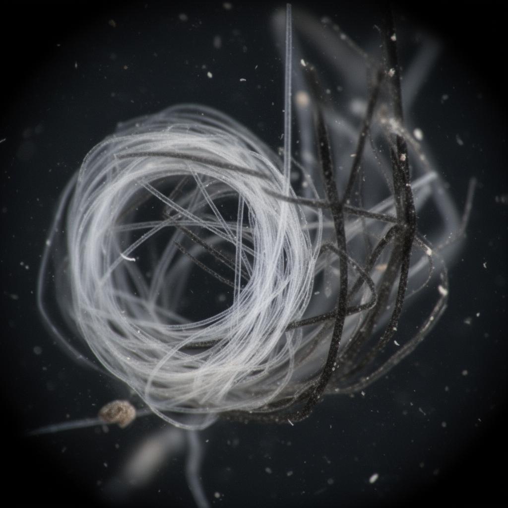 Composite microscopy — fiber cluster, sample 014
